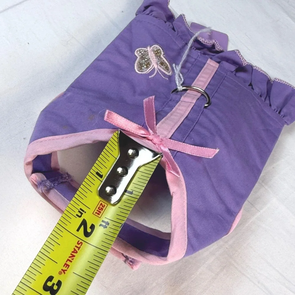 Boutique Pet Dress XS Purple Pink Butterfly Ruffle Dog Cat Clothes GOOD